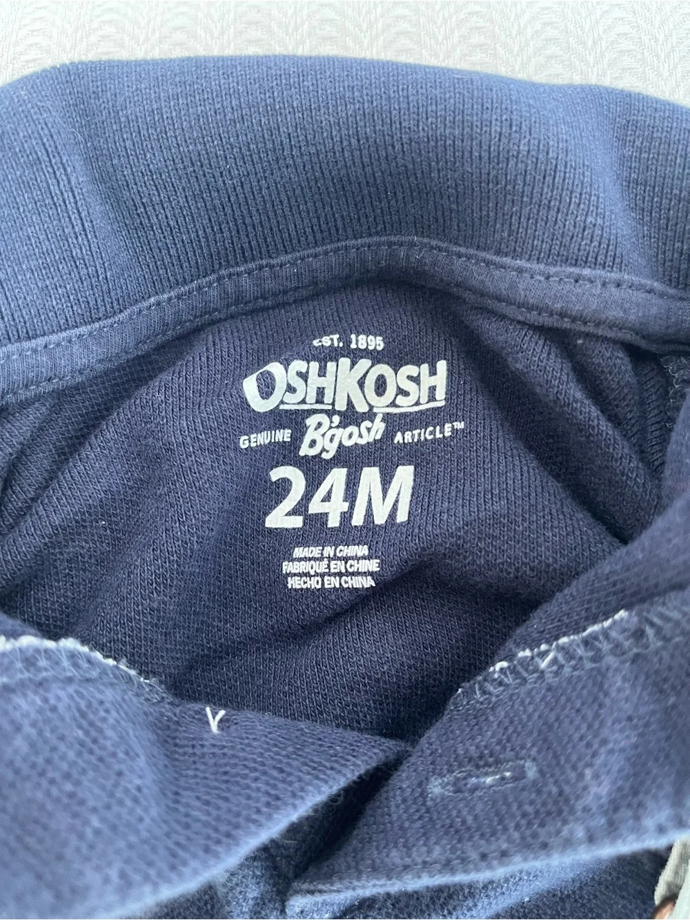 OshKosh B'gosh Anchor Print Light Gray Shortalls - 24M